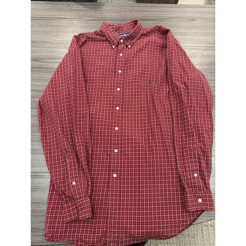 Ralph Lauren Classic Fit 2XLT Red Plaid Button Down Shirt Tall‎ XXL